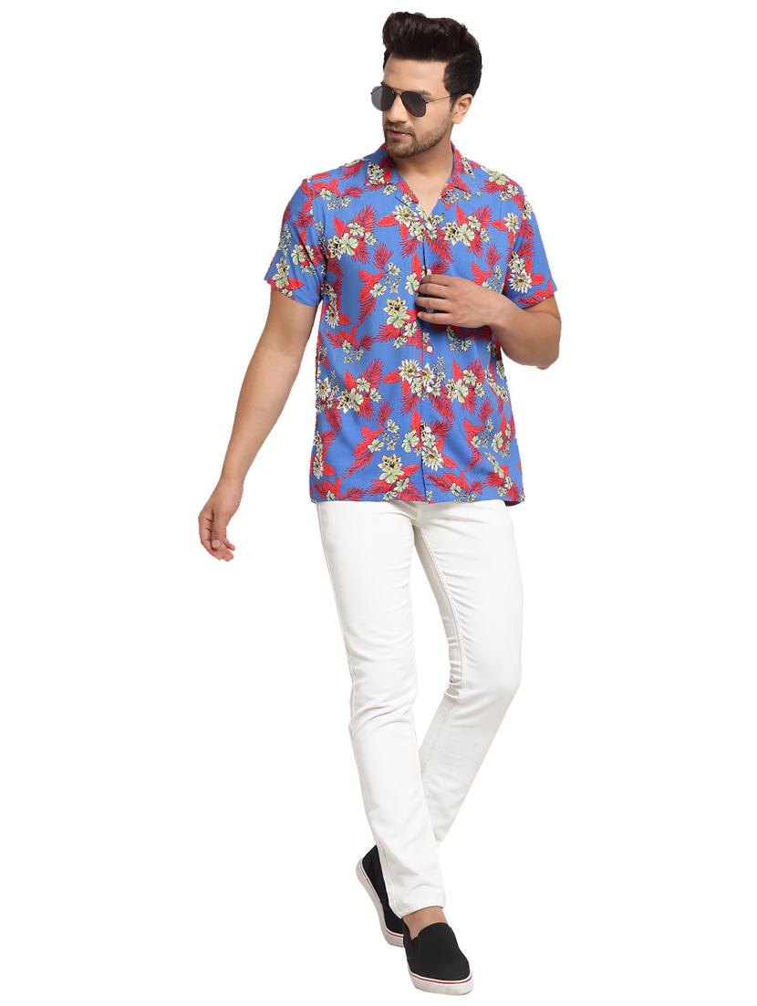 blue printed casual shirt - 17907303 - Zoom Image - 4