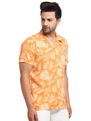 orange printed casual shirt - 17907304 - Standard Image - 2