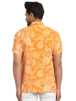 orange printed casual shirt - 17907304 - Standard Image - 3