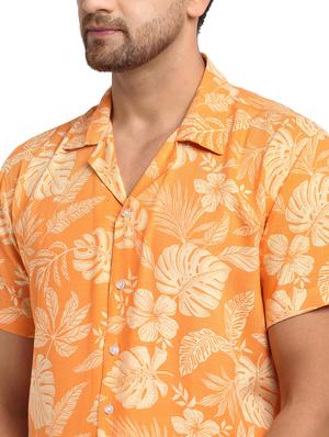 orange printed casual shirt - 17907304 - Standard Image - 5