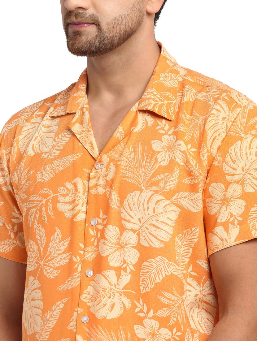 orange printed casual shirt - 17907304 - Zoom Image - 5