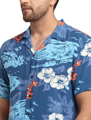 blue printed casual shirt - 17907306 - Standard Image - 5