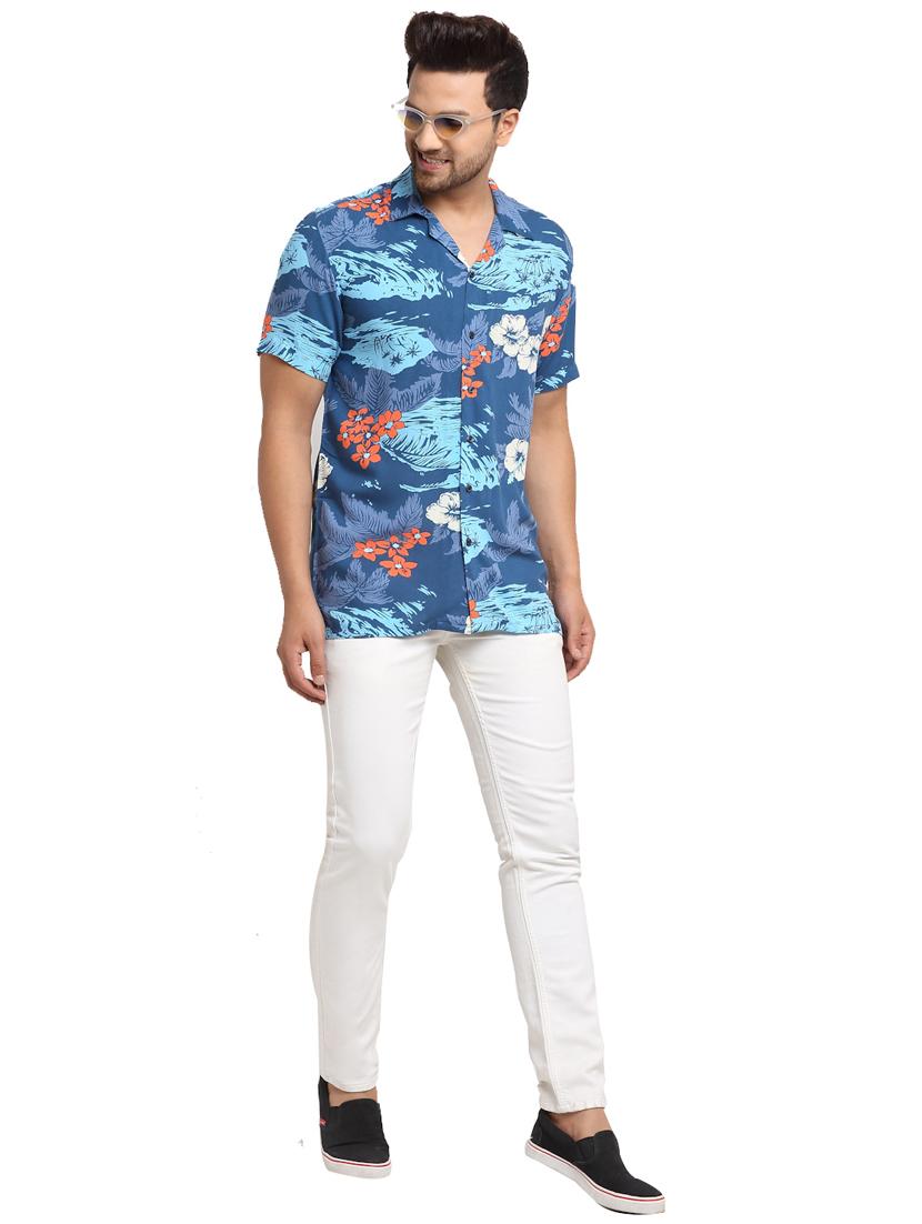 blue printed casual shirt - 17907306 - Zoom Image - 4