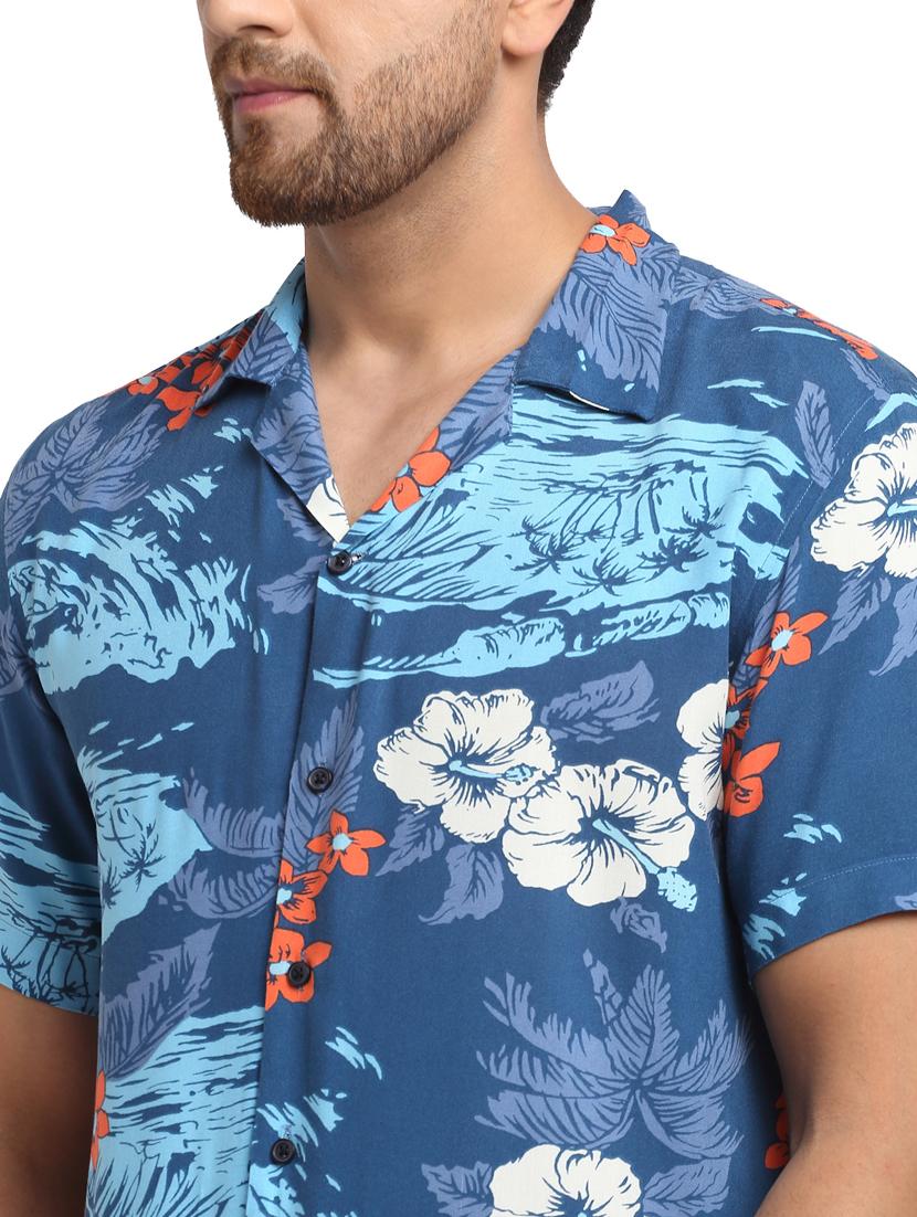 blue printed casual shirt - 17907306 - Zoom Image - 5