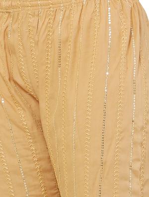beige embellished palazzo - 17907383 - Standard Image - 5