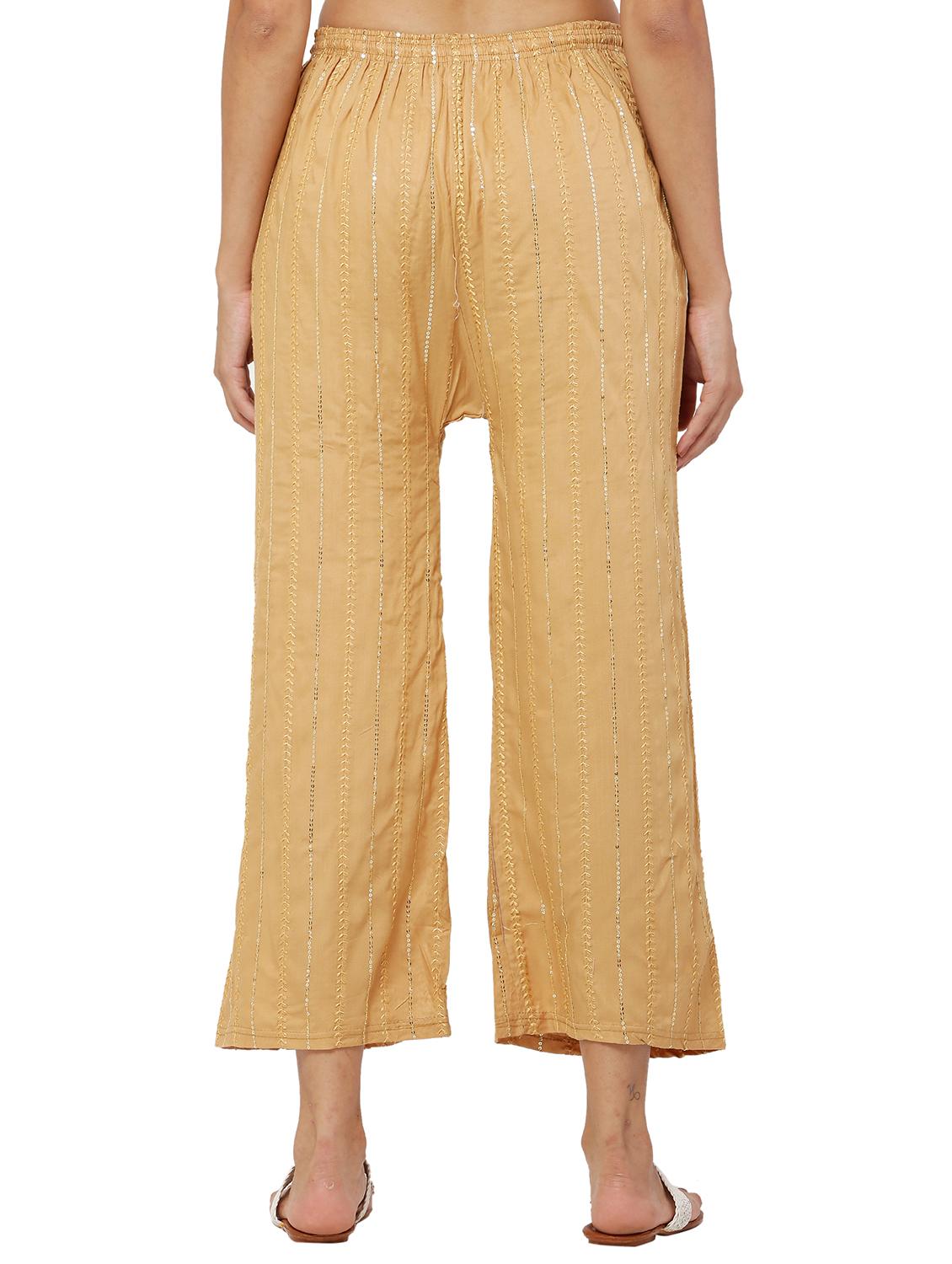 beige embellished palazzo - 17907383 - Zoom Image - 3