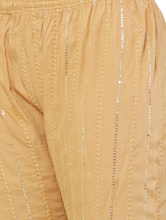 beige embellished palazzo - 17907383 - Zoom Image - 5