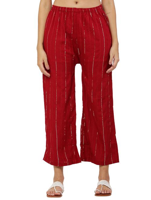 red embellished palazzo - 17907384 - Standard Image - 1