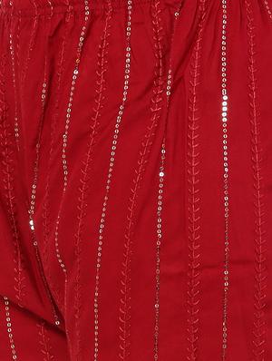 red embellished palazzo - 17907384 - Standard Image - 5