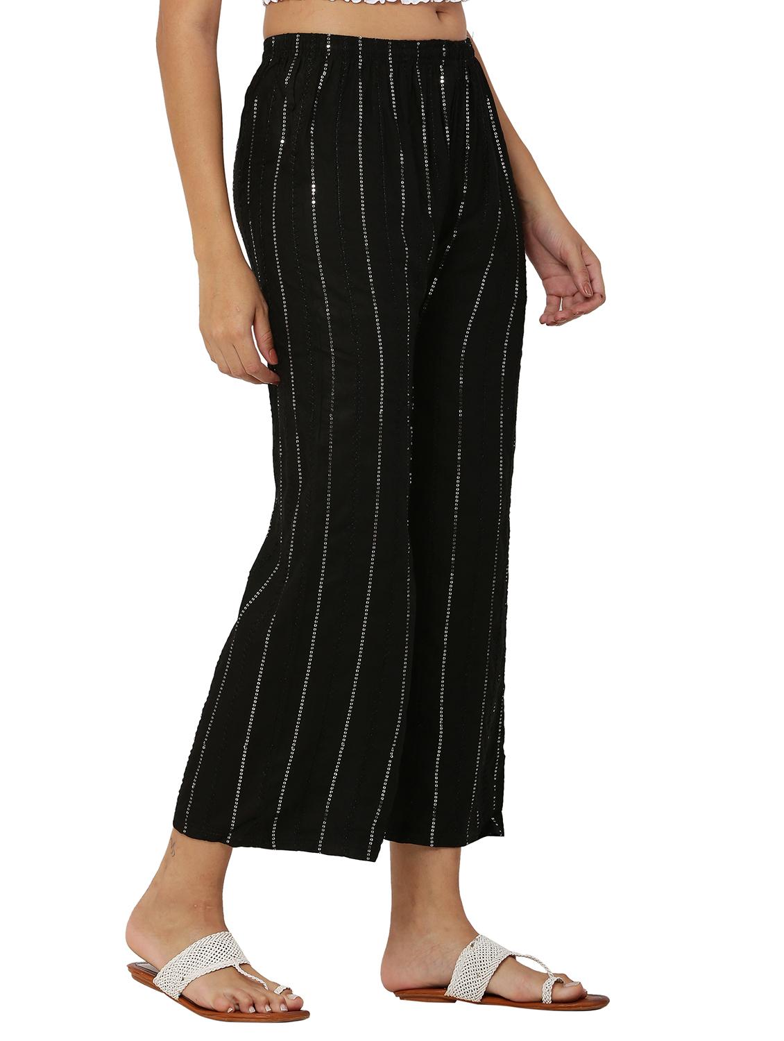 black embellished palazzo - 17907386 - Zoom Image - 2