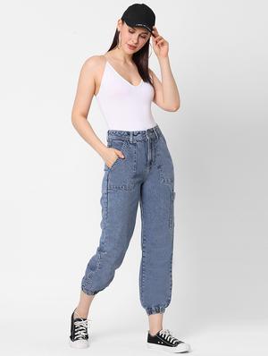 high rise stone washed jean - 17907975 - Standard Image - 4