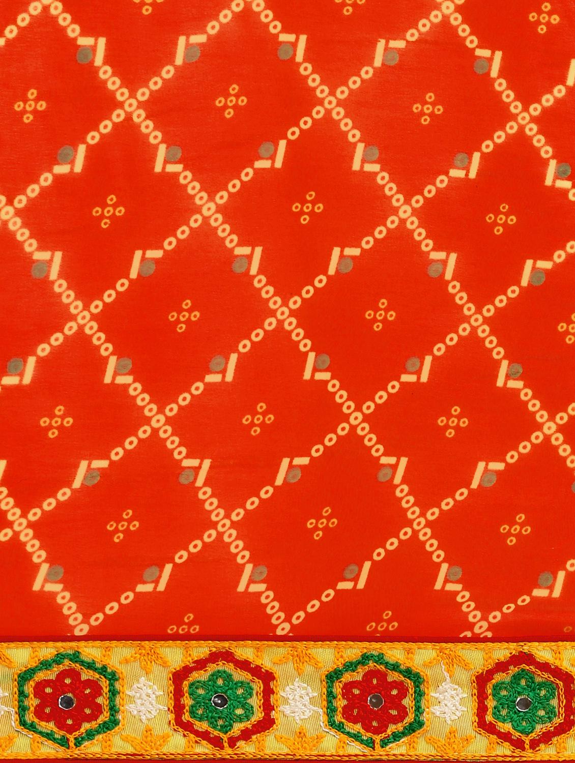 embroidered half and half saree with blouse - 17908153 - Zoom Image - 5
