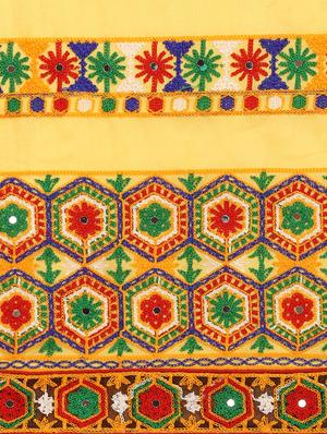 embroidered half and half saree with blouse - 17908155 - Standard Image - 4