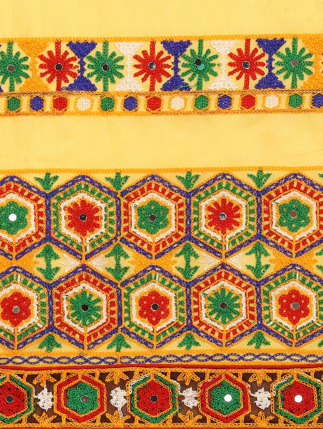 embroidered half and half saree with blouse - 17908155 - Zoom Image - 4