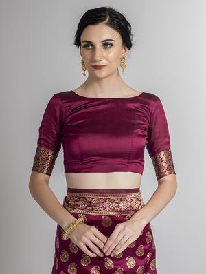 jacquard work banarasi saree with blouse - 17908371 - Standard Image - 4