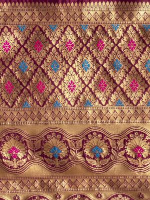 jacquard work woven saree with blouse - 17908455 - Standard Image - 4