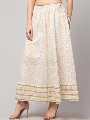 white cotton aline skirt - 17909377 - Standard Image - 2
