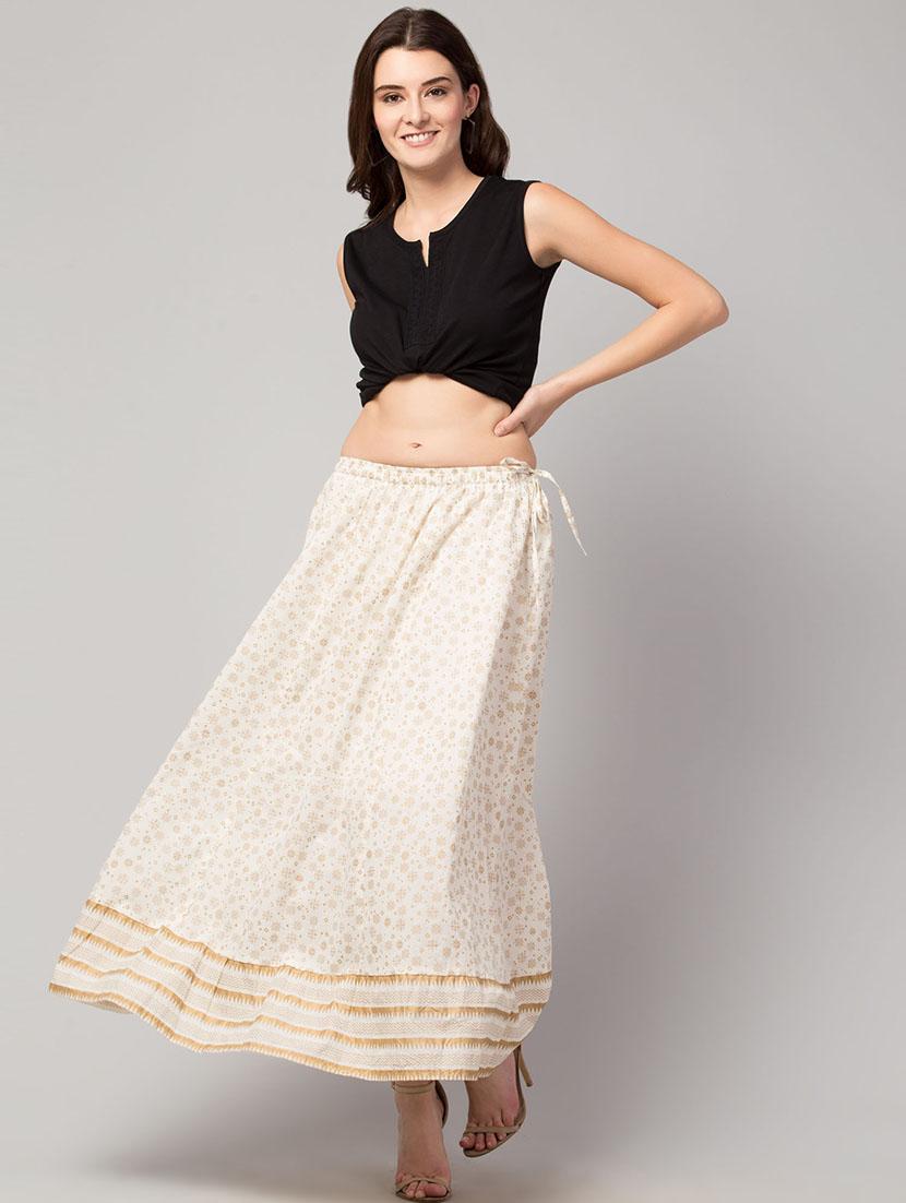 white cotton aline skirt - 17909377 - Zoom Image - 4