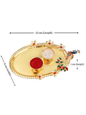 pack of 2 rakhi set with roli chawal, greeting card and kankawati pooja thali - 17910193 - Standard Image - 6