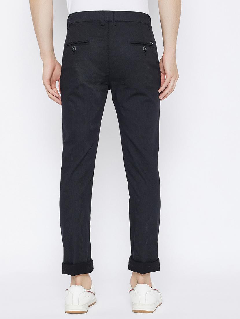 black printed flat front casual trouser - 17910863 - Zoom Image - 3