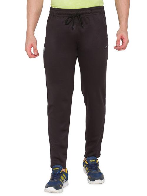 black solid full length track pant - 17911117 - Standard Image - 1