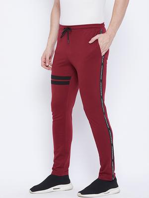 maroon striped track pants - 17911183 - Standard Image - 2
