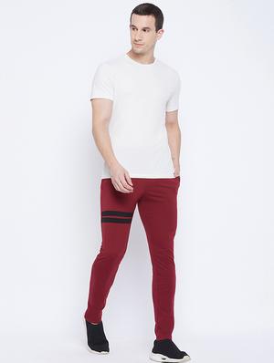 maroon striped track pants - 17911183 - Standard Image - 4