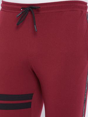 maroon striped track pants - 17911183 - Standard Image - 5