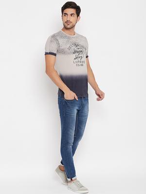 grey printed ombre t-shirt - 17911213 - Standard Image - 4