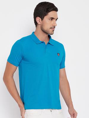turquoise solid polo t-shirt - 17911233 - Standard Image - 2
