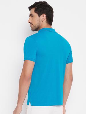 turquoise solid polo t-shirt - 17911233 - Standard Image - 3