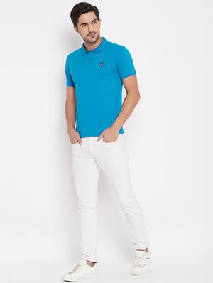 turquoise solid polo t-shirt - 17911233 - Standard Image - 4