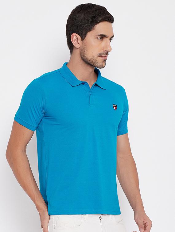 turquoise solid polo t-shirt - 17911233 - Zoom Image - 2
