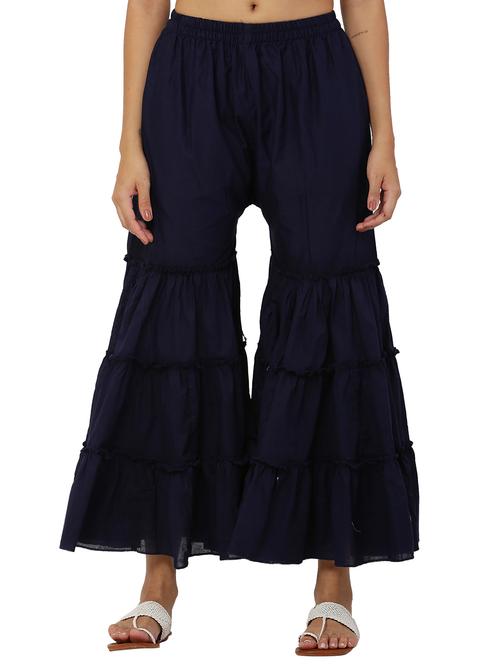 navy rayon sharara - 17911304 - Standard Image - 1