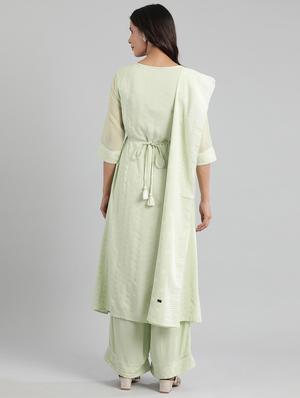 green embroidered suit set - 17911344 - Standard Image - 3