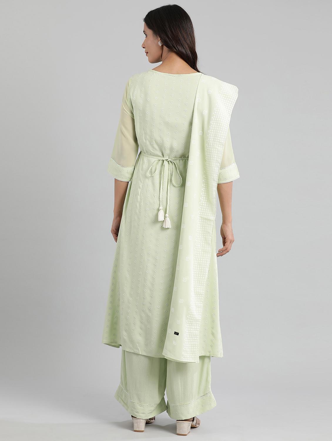 green embroidered suit set - 17911344 - Zoom Image - 3
