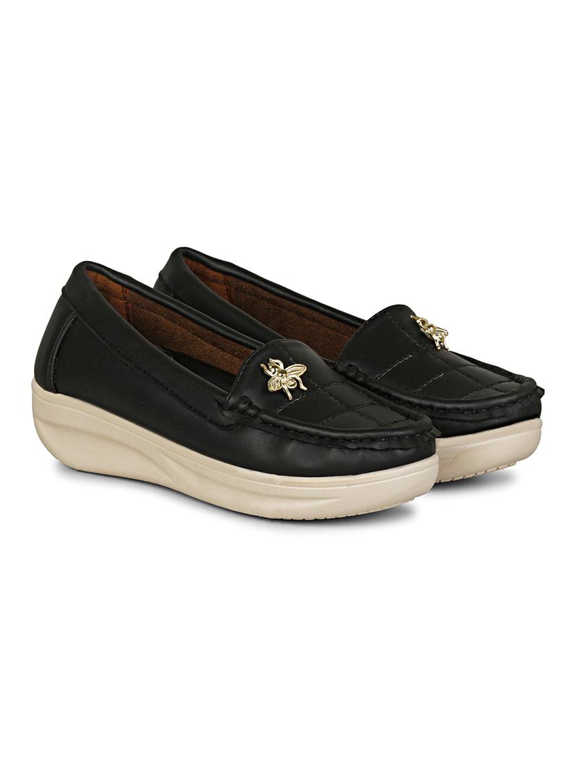 black synthetic slip on loafers - 17911644 - Zoom Image - 1
