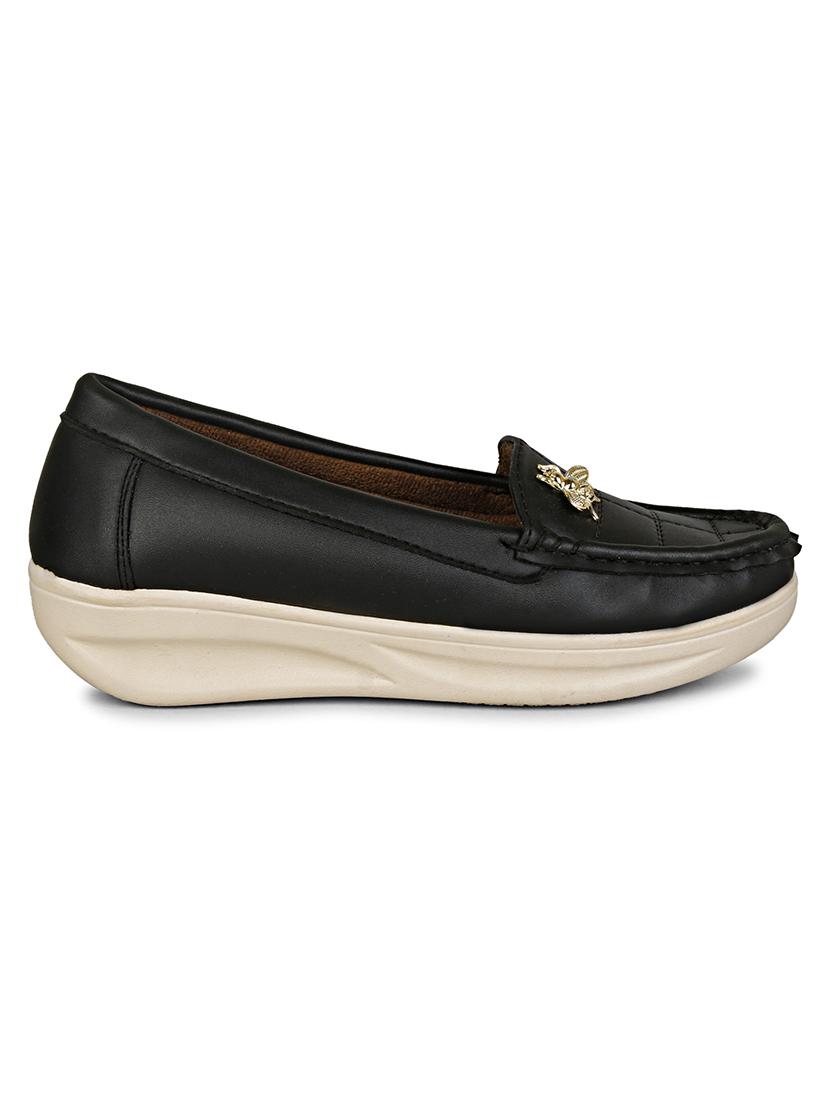 black synthetic slip on loafers - 17911644 - Zoom Image - 3