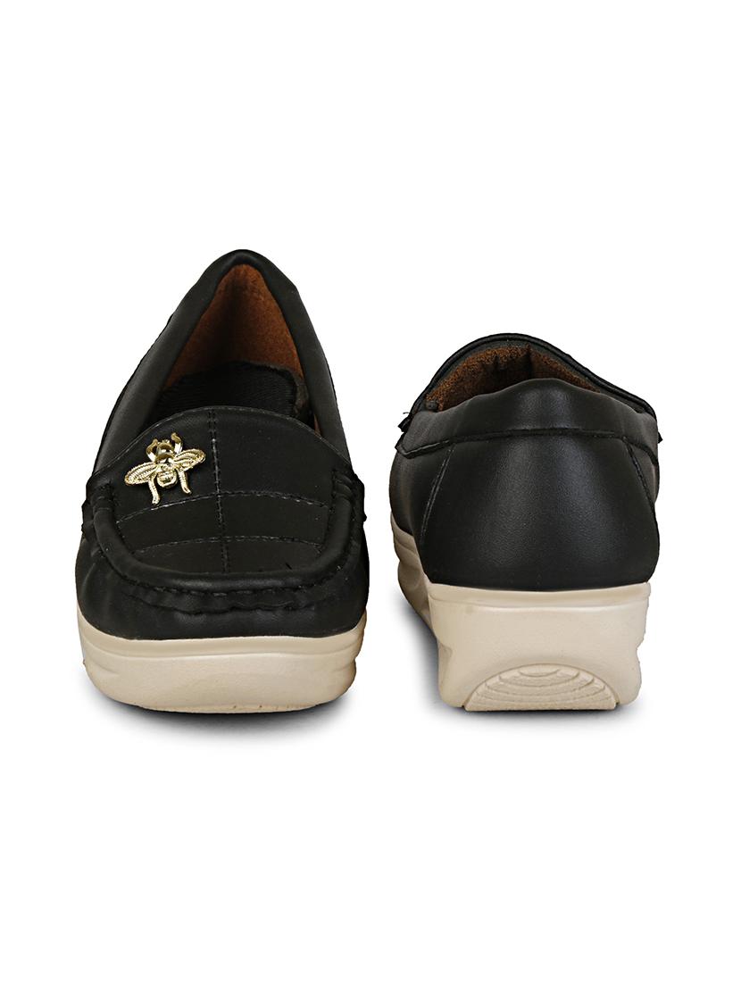 black synthetic slip on loafers - 17911644 - Zoom Image - 4