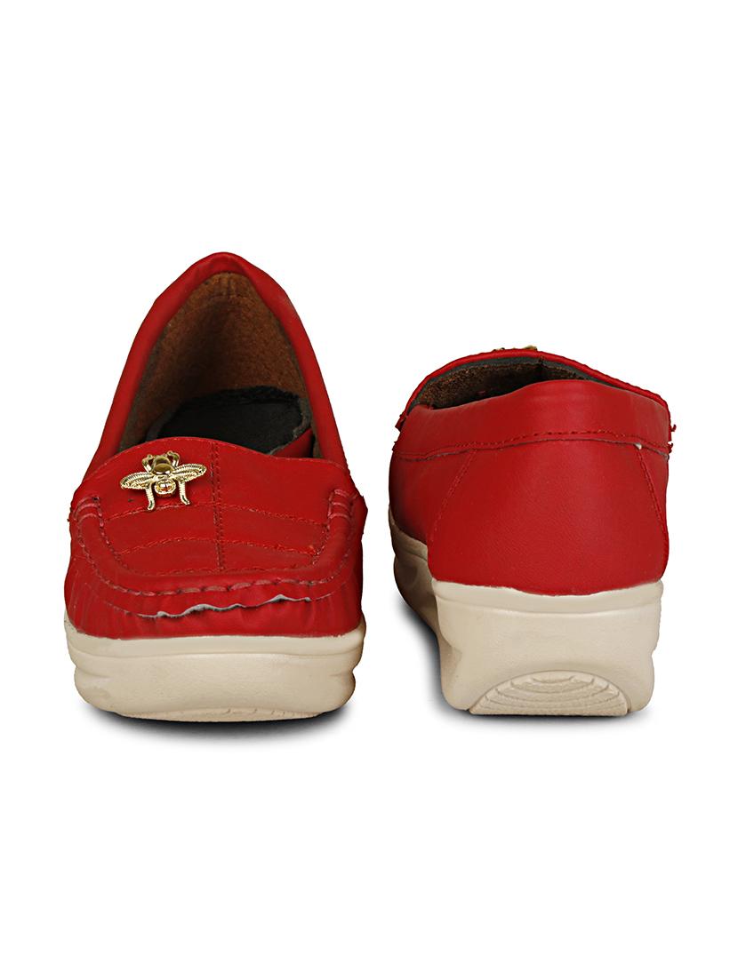 red synthetic slip on loafers - 17911646 - Zoom Image - 4