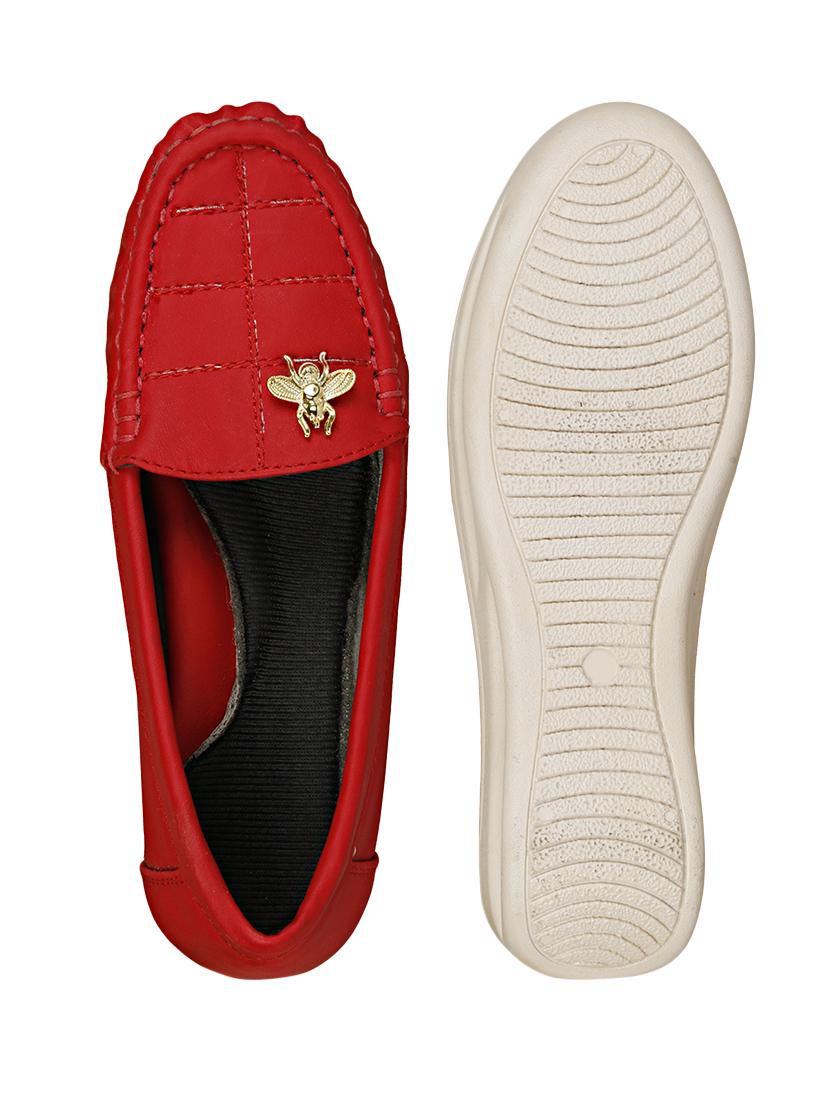 red synthetic slip on loafers - 17911646 - Zoom Image - 5