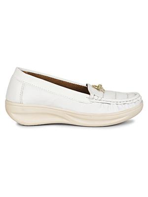 white synthetic slip on loafers - 17911648 - Standard Image - 3