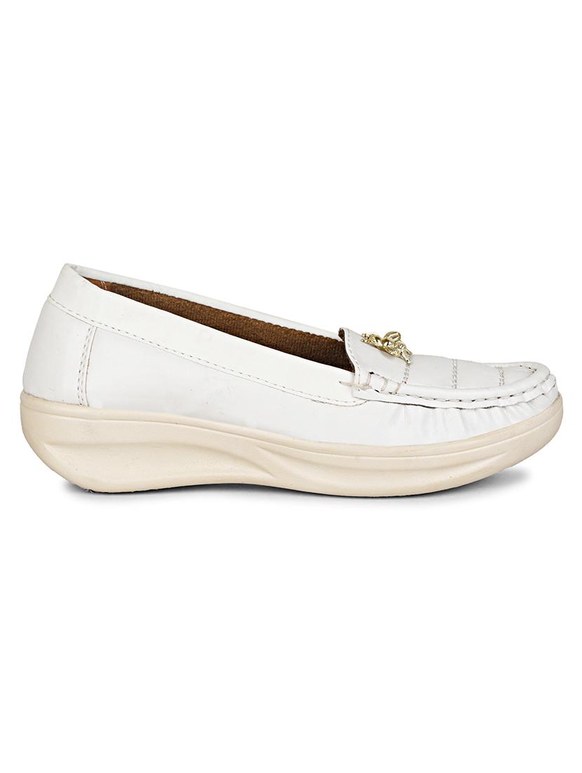 white synthetic slip on loafers - 17911648 - Zoom Image - 3