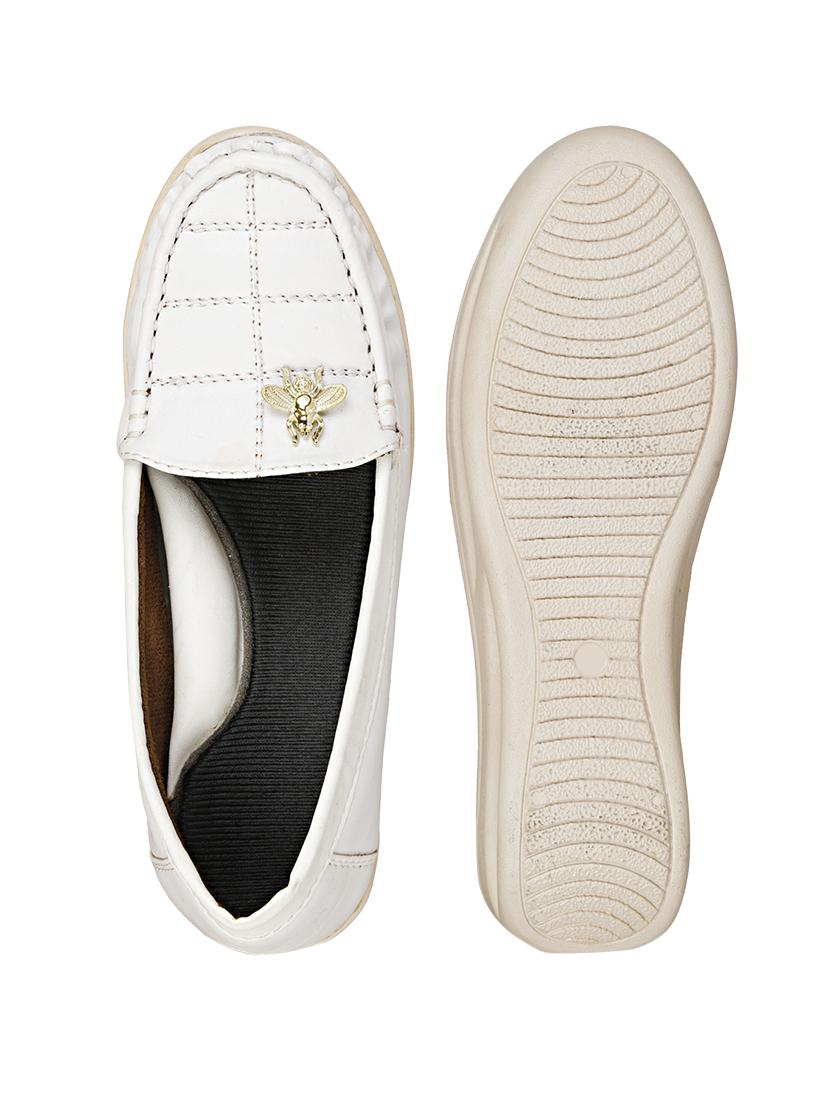 white synthetic slip on loafers - 17911648 - Zoom Image - 5