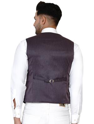 purple solid classic waist coat - 17911803 - Standard Image - 3