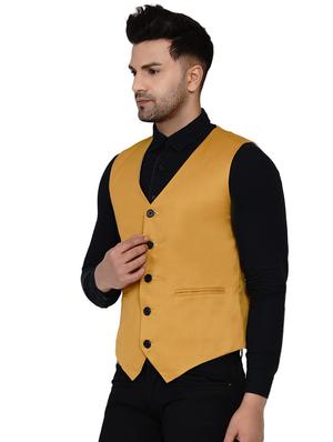 gold solid classic waist coat - 17911815 - Standard Image - 2