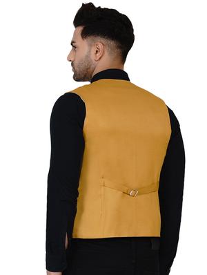 gold solid classic waist coat - 17911815 - Standard Image - 3