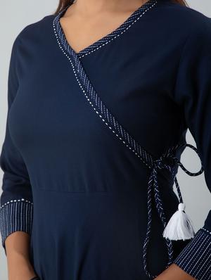 solid angrakha kurta - 17911821 - Standard Image - 4