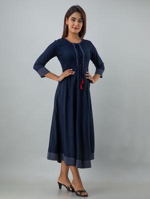 solid flared kurta - 17911822 - Standard Image - 2