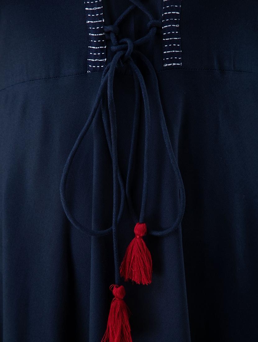 solid flared kurta - 17911822 - Zoom Image - 5
